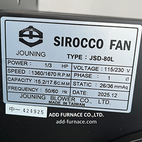 SIROCCO FAN TYPE: JSD-80L